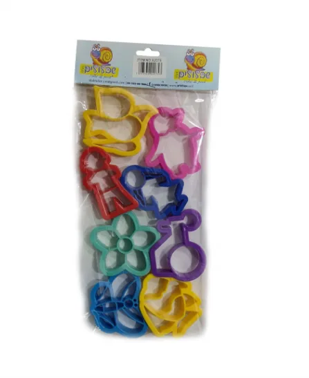 סט שבלונות לבצק 8 צורות