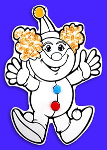 ליצן יצירה עם סול גרוס ומדבקות