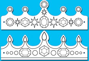 יצירה כתר מלך מלכה + מדבקות 18 יח