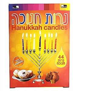 נרות חנוכה - 44 נרות צבעוניים