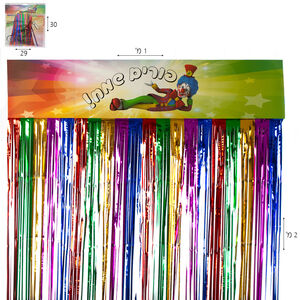 וילון פרנזים צבעוני - פורים שמח 1X2 מטר