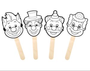 מסיכות ליצנים על מקלות 36 יחי