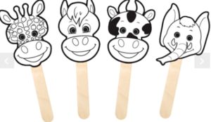 מסיכות חיות על מקלות ליצירה 36 יחי