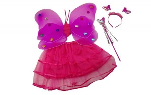 סט תחפושת פרפר ורוד כהה