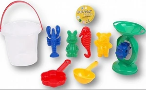 סט דלי שקוף תחנת חול 8 חלקים