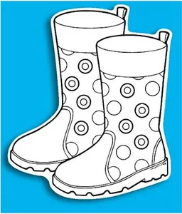 עבודת יצירה מגפיים עם מדבקות 36 יח'