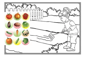 יצירה גינת הירק עם מדבקות