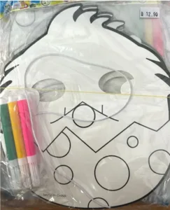 מסכה ליצירה עם טושים 10 יח בחבילה