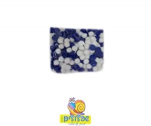 פונפונים כחול לבן 2 ס"מ (200 יח')