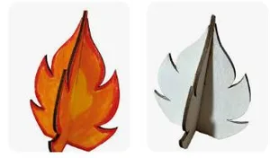 מדורה מעץ תלת מימד