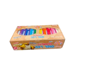 מארז פלסטלינה 250 גר' 10 צבעים
