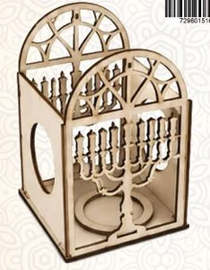 יצירה עששית עץ חנוכיה