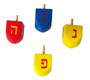 סביבון עץ ענק צבעוני (6 בשקית)