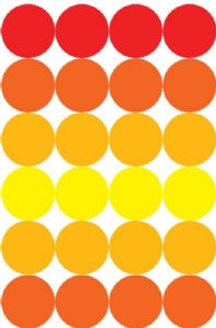 מדבקות צבעי אש קוטר 30.