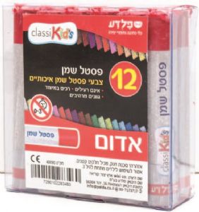 12 צבעי פסטל שמן אדום
