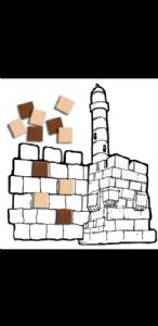 יצירה מגדל דויד עם פסיפס. 18 יח'