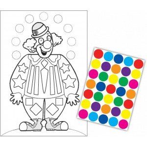 יצירה ליצן עם מדבקות