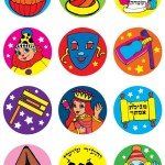 מדבקות סמלי פורים מטאלי גדול