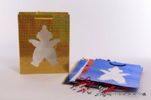 מארז שקיות נייר עם חלון ליצן מטאלי 4 יחידות