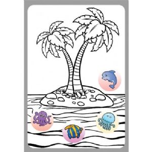 יצירה החיים בים עם מדבקות