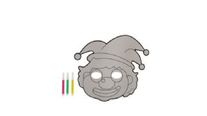 מסיכה ליצן ליצירה + טושים