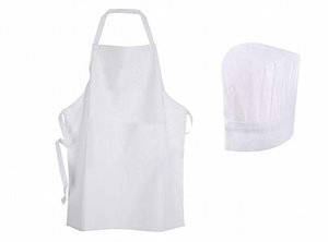 סינר בד לבן טבח+כובע ילדים