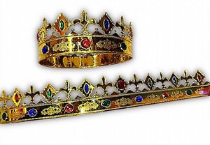 כתר מלך חדש יהלומים זהב /כסף מתקפל 57 סמ