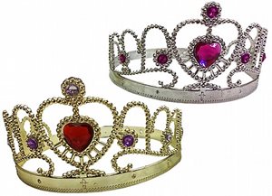 כתר מלכה לב יהלומים גוון כסוף