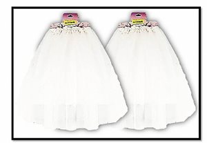 חצאית מלמלה 70 ס"מ לבנה 2 שכבות וביטנה מותן 55 ס"מ